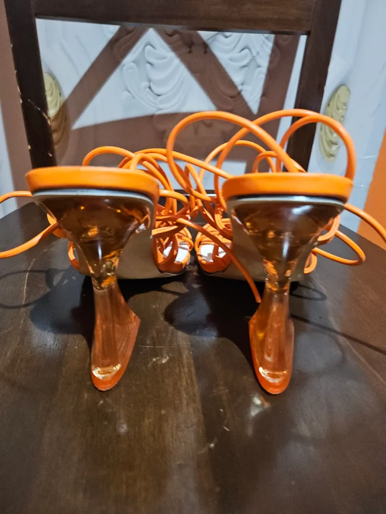 Orange Lace-Up Heels image indicator(6)