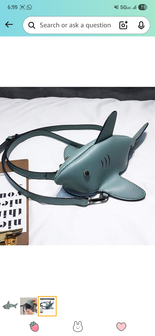 Cute 3D Animal Shark Cross Body Bags Cute Clutch Purse Bags - photo 3