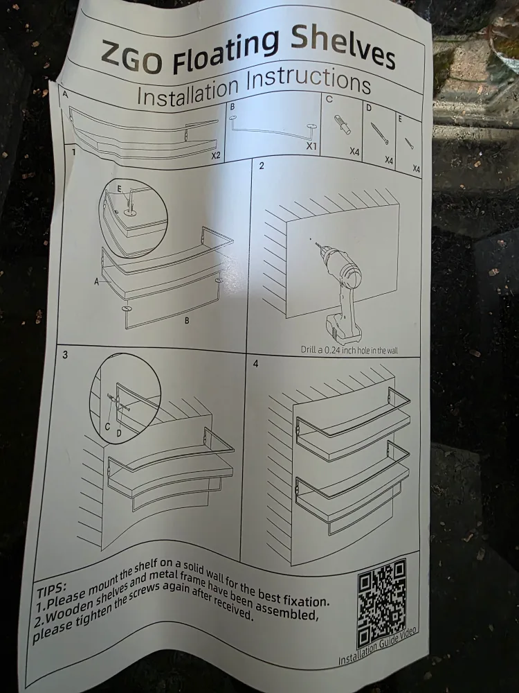 ZGO Floating Shelves Set wood finish image indicator(2)