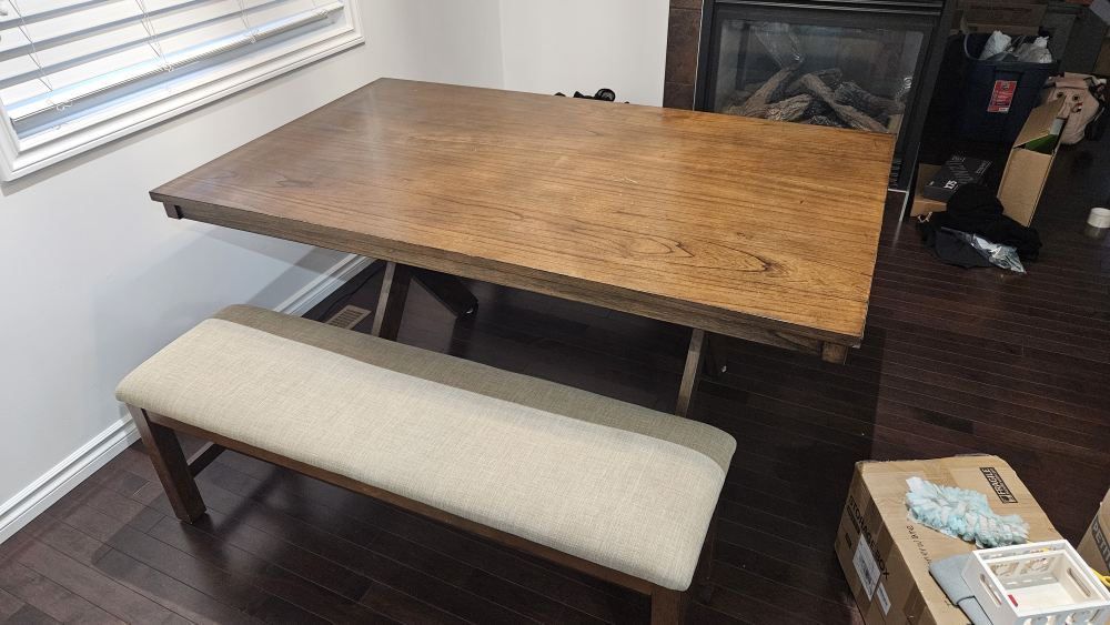 Dining Table with Benches 64×38"