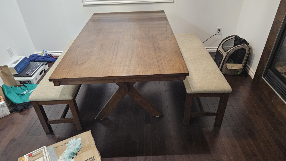 Dining Table with Benches 64×38" - photo 2