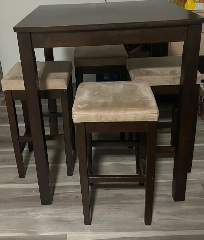 Square Dining Table and Stools Set - photo 2