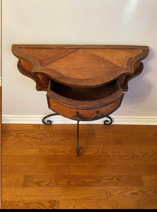 LAST weekend!! Vintage Half-Moon Console Table - photo 3