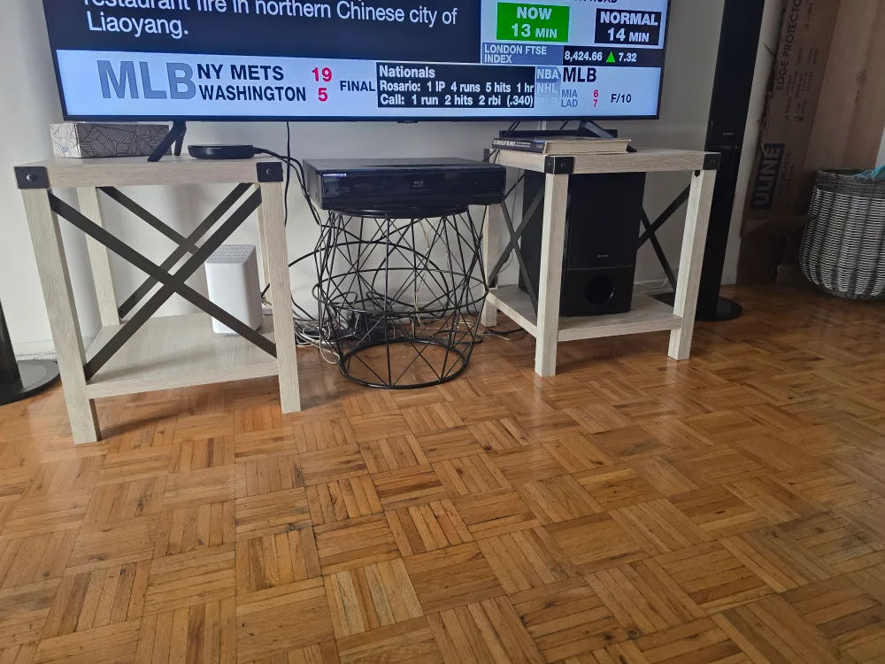 Pair of Side Tables with Cross Detail thumbnail