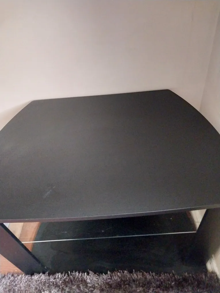 Black TV Stand w/Glass Shelf available. NON-NEGOTIABLE! image indicator(3)