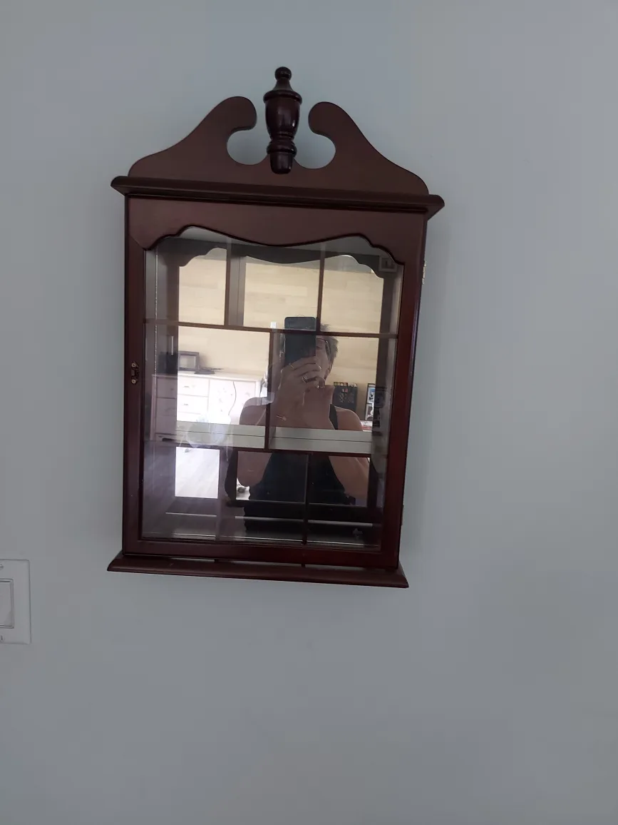Brown Wooden Wall-Mounted Display Cabinet thumbnail