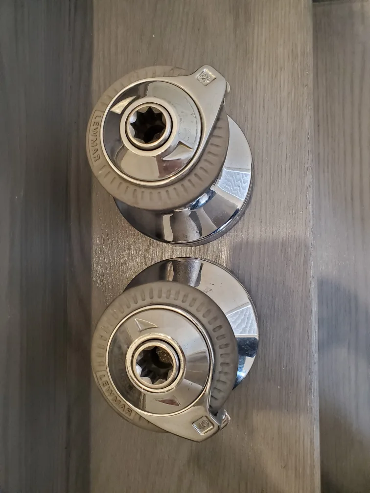 2 chrome Lewmar 2 speed self tailing winches. Size 40. image indicator(3)