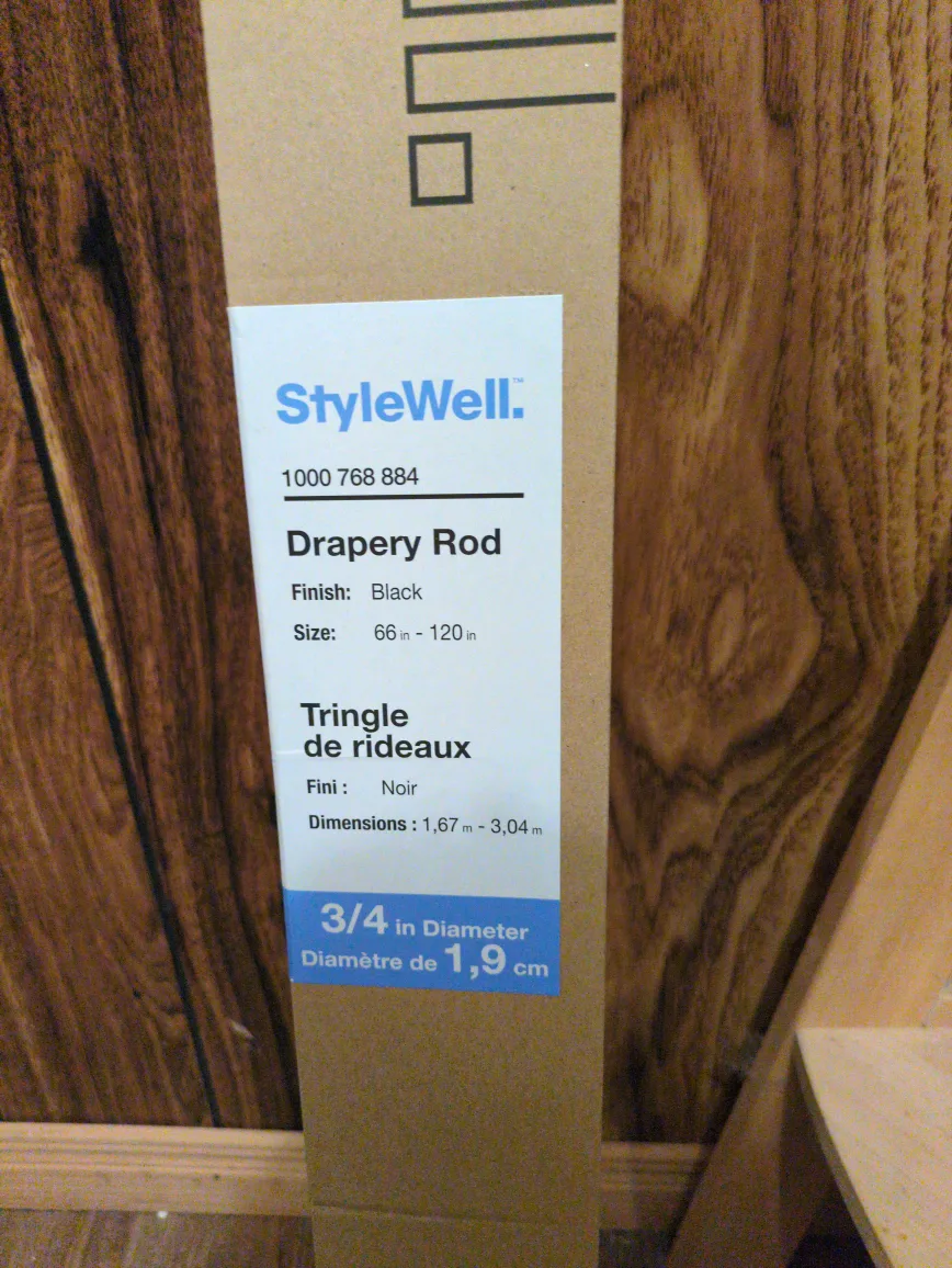 StyleWell Black Drapery Rod 66-120 in image indicator(2)