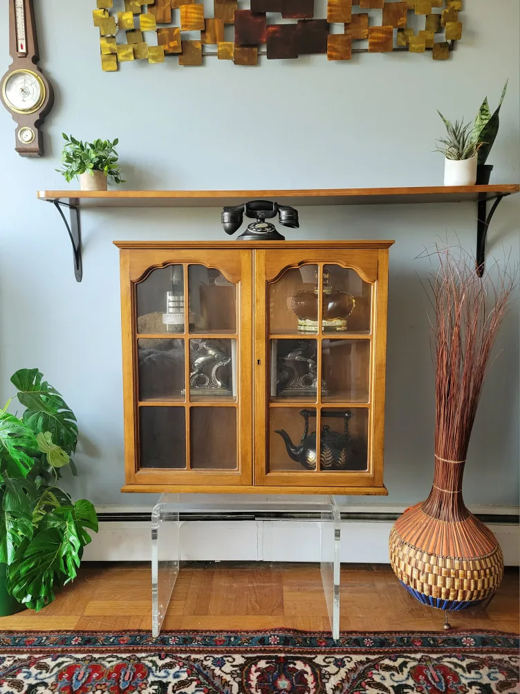 Vintage Slim Wall Mountable Curio Cabinet thumbnail