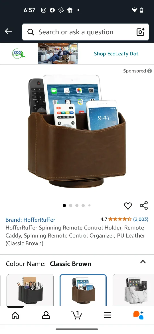 Classic Brown Remote Control Holder thumbnail