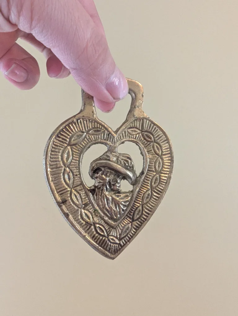 Vintage Brass Heart Shaped Horse Ornament thumbnail