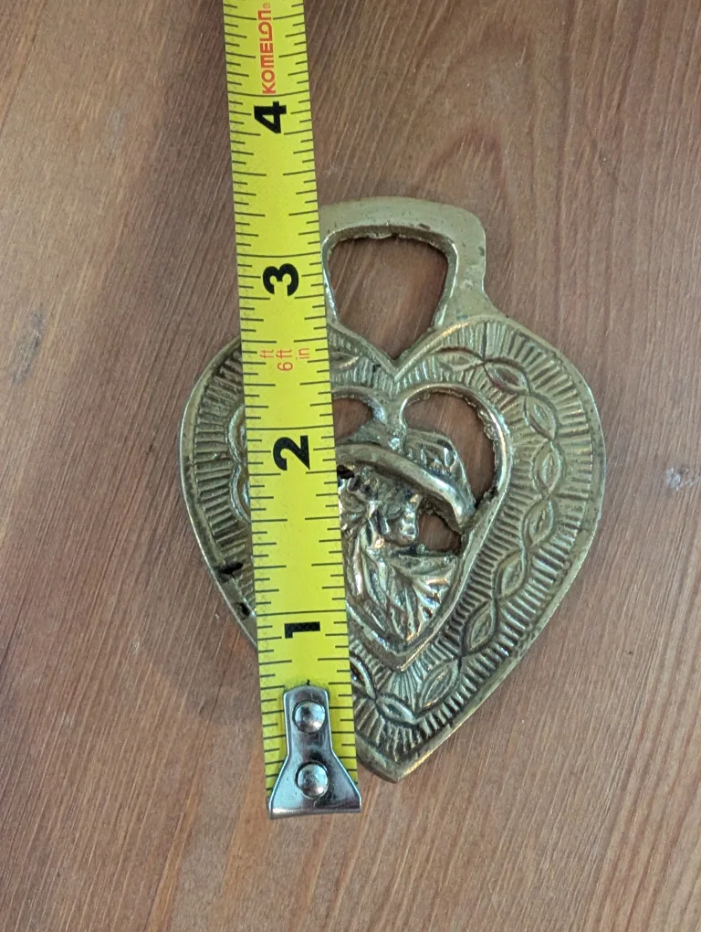 Vintage Brass Heart Shaped Horse Ornament image indicator(3)
