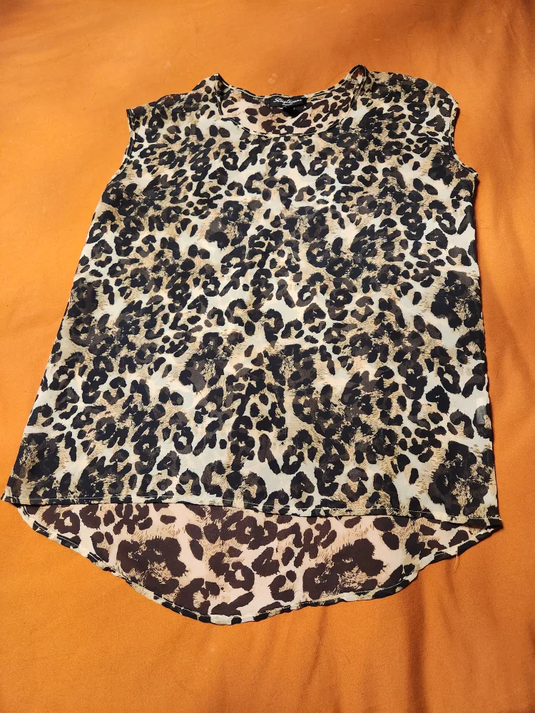 Leopard Print Blouse & Black Blouse - Size Small image indicator(4)