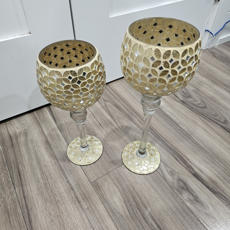 Two elegant Glass Mosaic Glass Cups