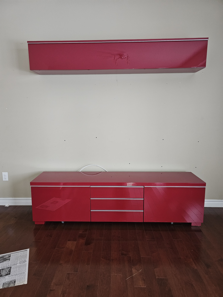 Red Entertainment Unit - Wall Mount & TV Stand