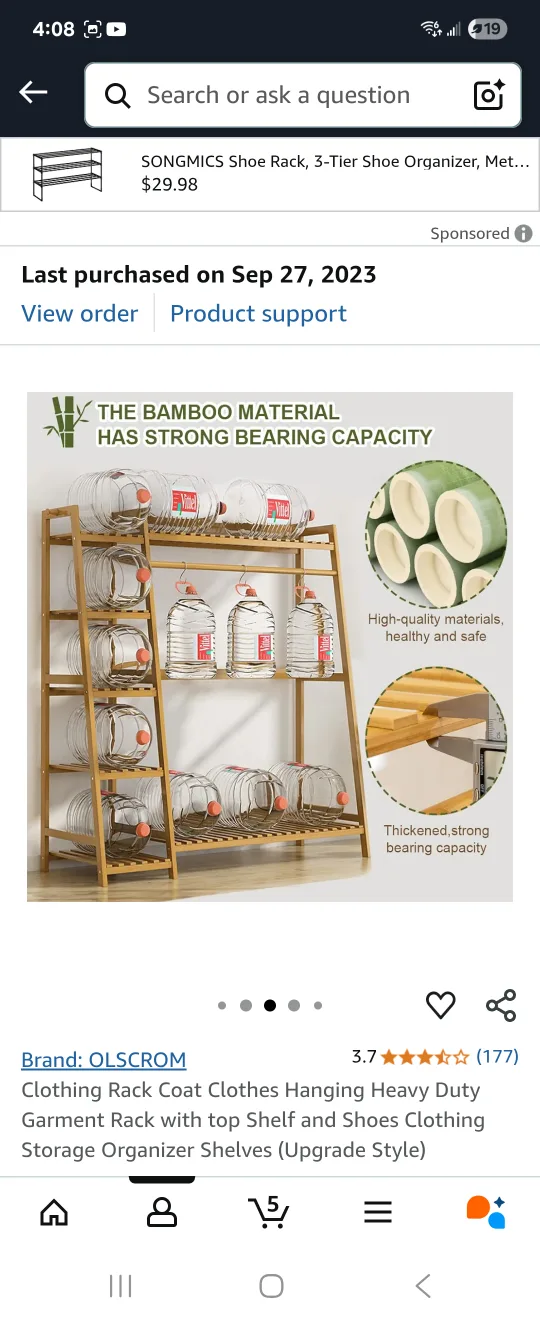 Bambo Clothing Rack Coat Rack with Storage 🥕 image indicator(5)