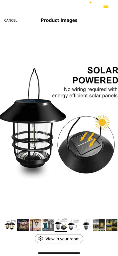 Solar Powered Outdoor Hanging Lantern - photo 4