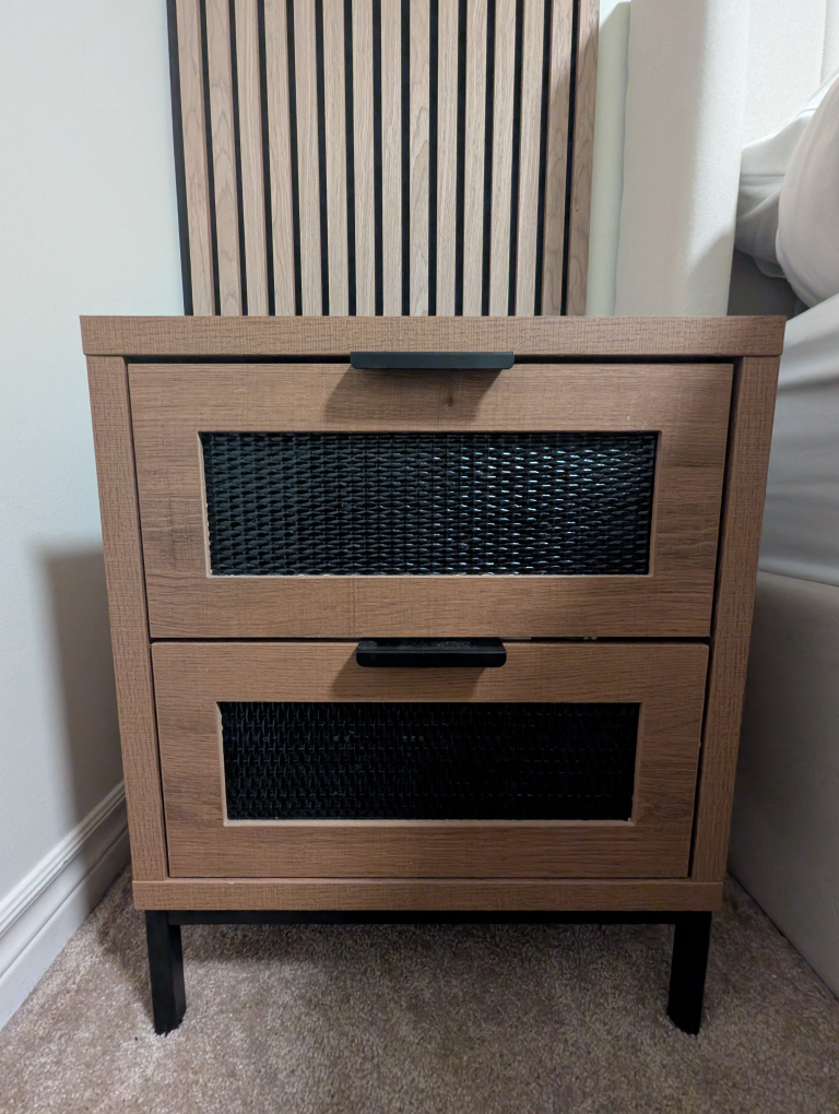 Two Wooden Nightstand with Two Drawers - photo 2