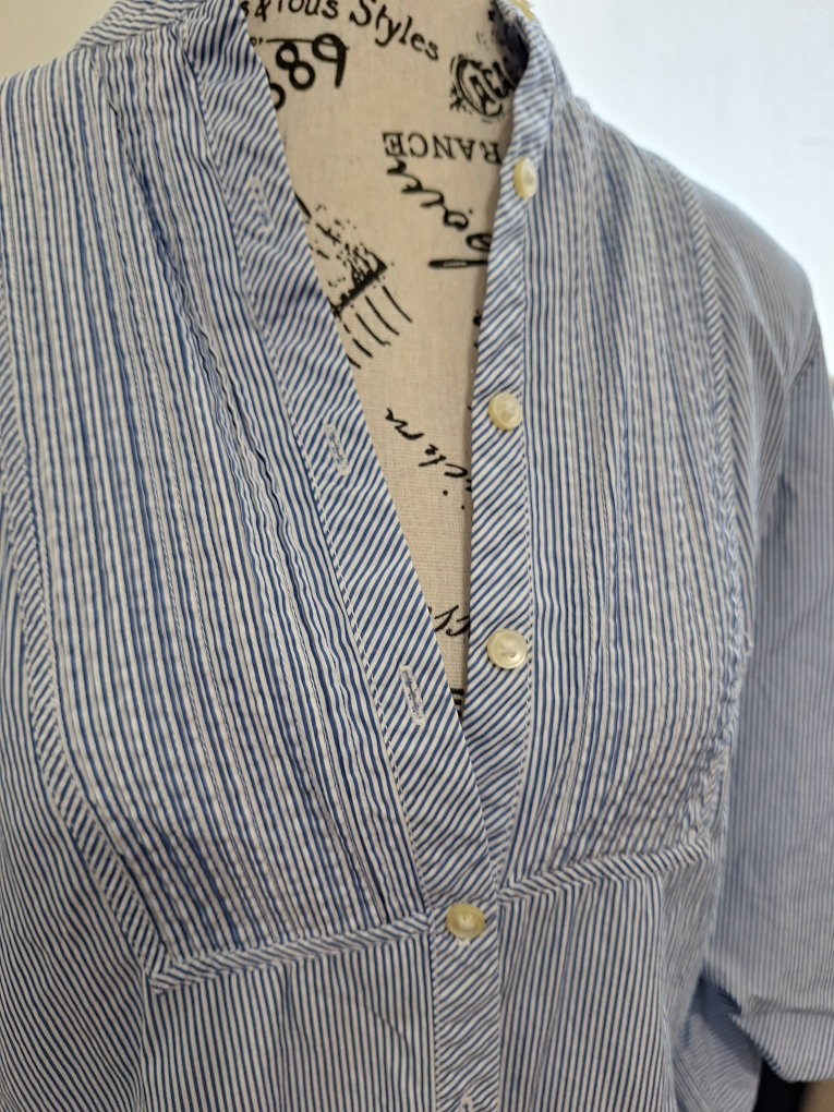 Striped Button-Up Tunic Dress Gap