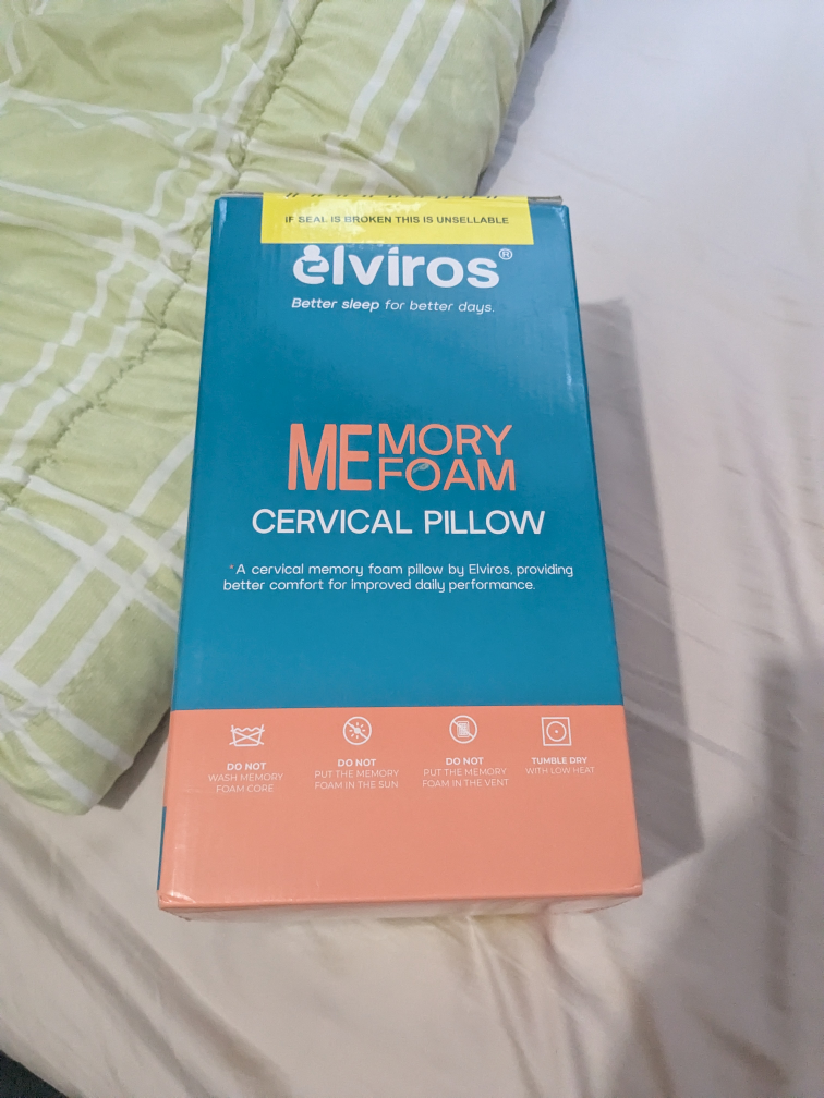 Elviros Memory Foam Cervical Pillow (Dark Grey-B)