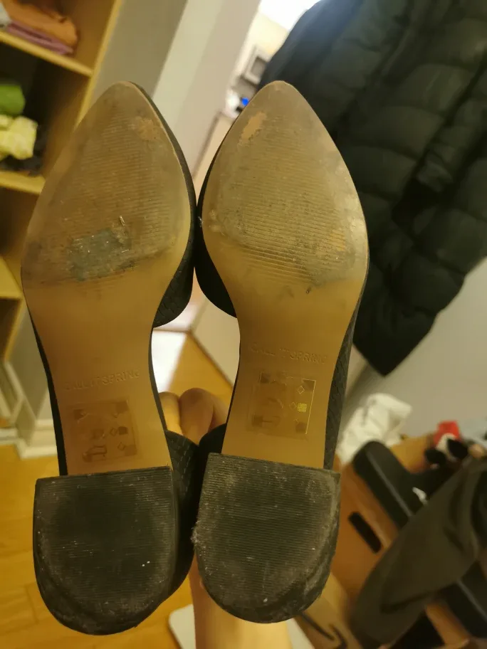 call it spring Black Pointed Flats image indicator(3)