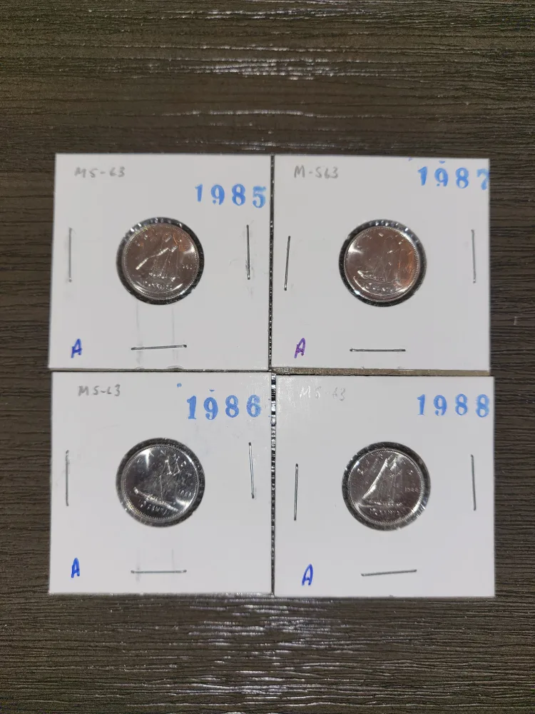 Canadian 10 Cents Coins (1985-1988) image indicator(2)