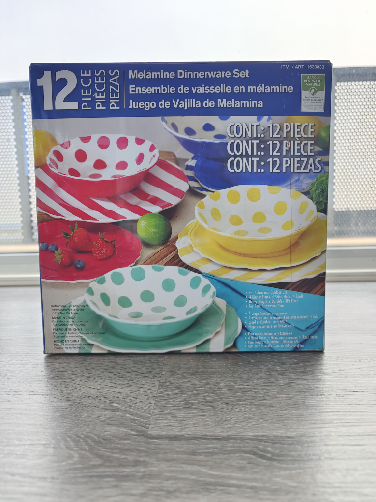 12 Piece Melamine Dinnerware Set