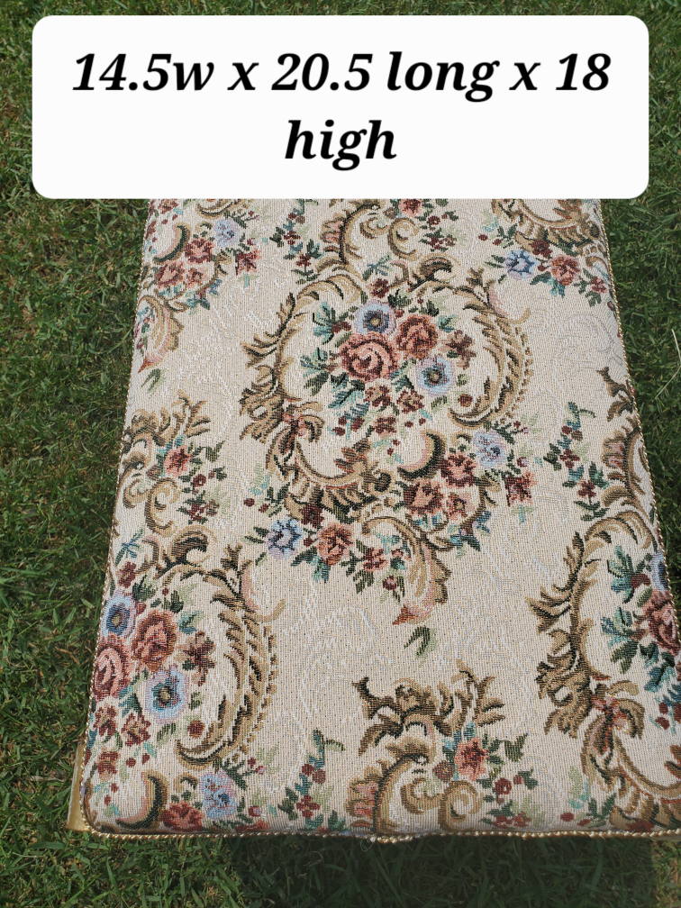 vintage Floral Upholstered Stool art deco - photo 2