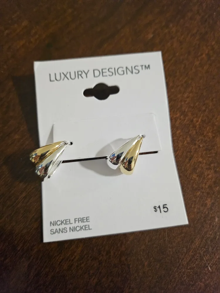 Luxury Designs Two-Tone Earrings - New thumbnail
