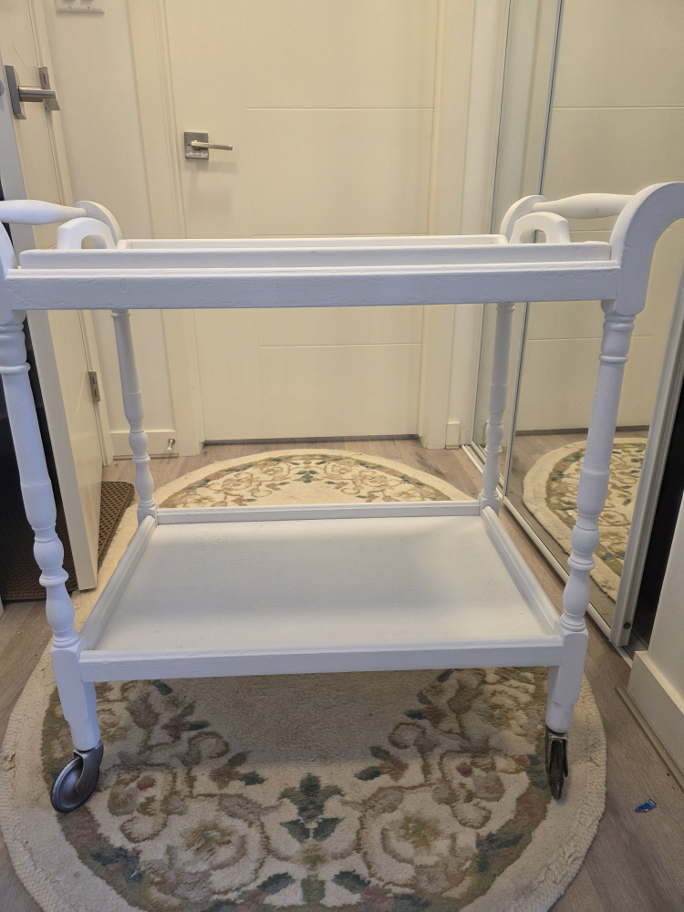 White Vintage Trolley Serving Cart - photo 3