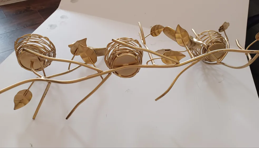 Large Heavy Metal Bird on Branches Candle Holder thumbnail