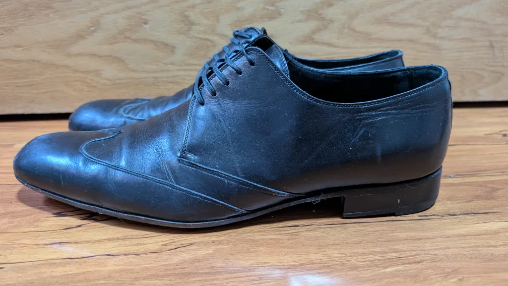 Black Leather Dress Shoes, Size 10 image indicator(2)