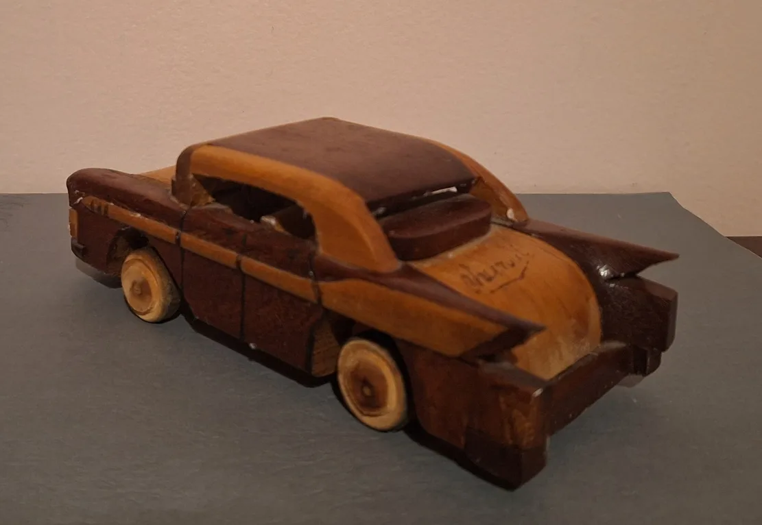 Vintage Wooden Chevrolet Bel Air Car image indicator(3)
