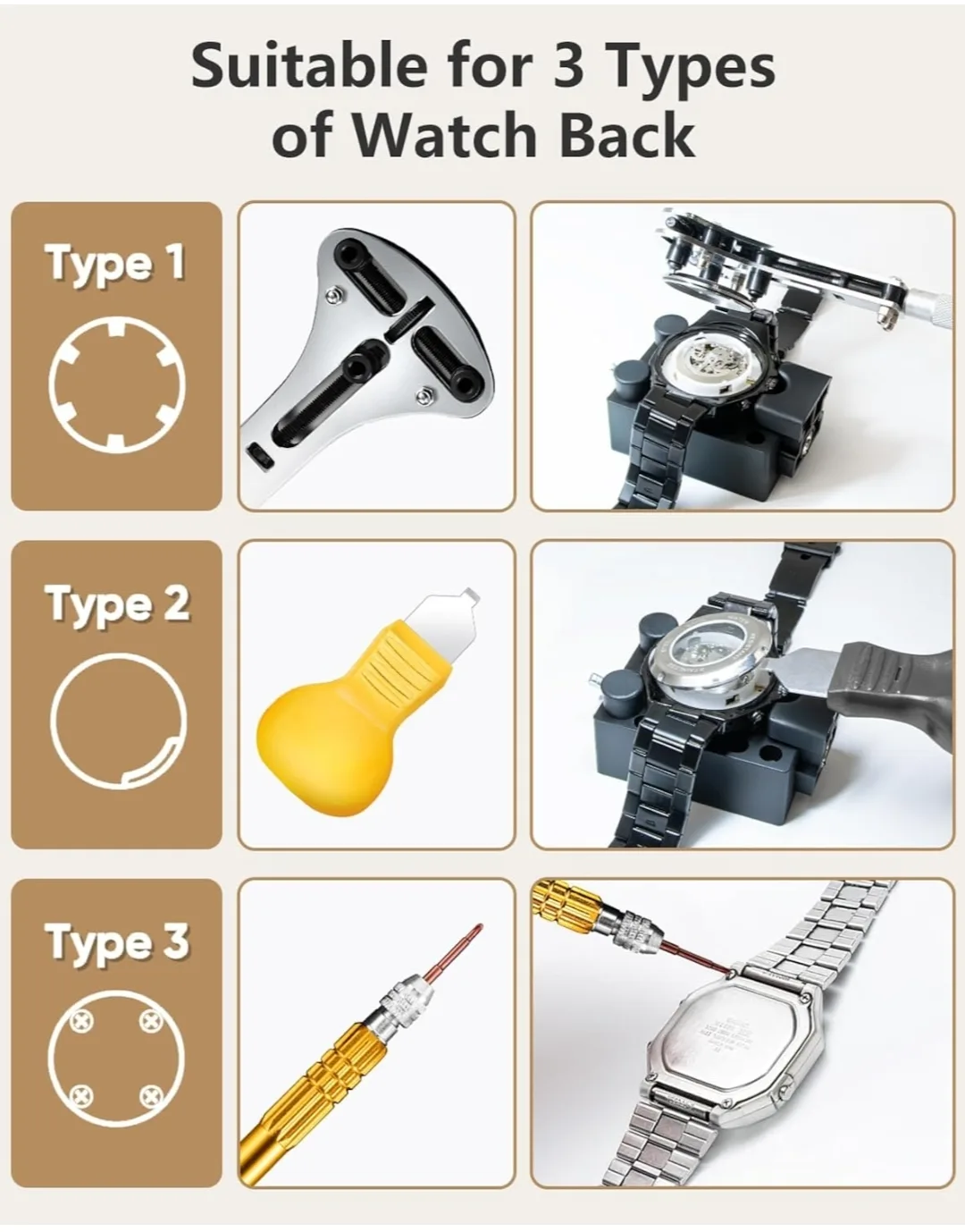 149 Pc Watch Repair Kit, Link Remover, Case Opener, 108 Spring image indicator(6)