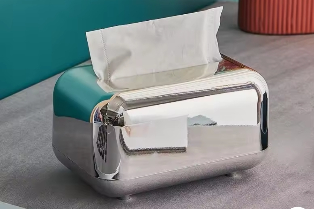 Tissue Box Cover - Silver