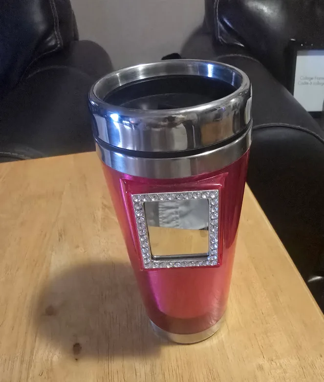 Pink Travel Mug with Rhinestone Detail 🇨🇦 thumbnail