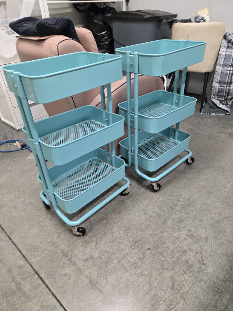 IKEA Raskog Turquoise 3-Tier Rolling Cart (Set of 2) - photo 2