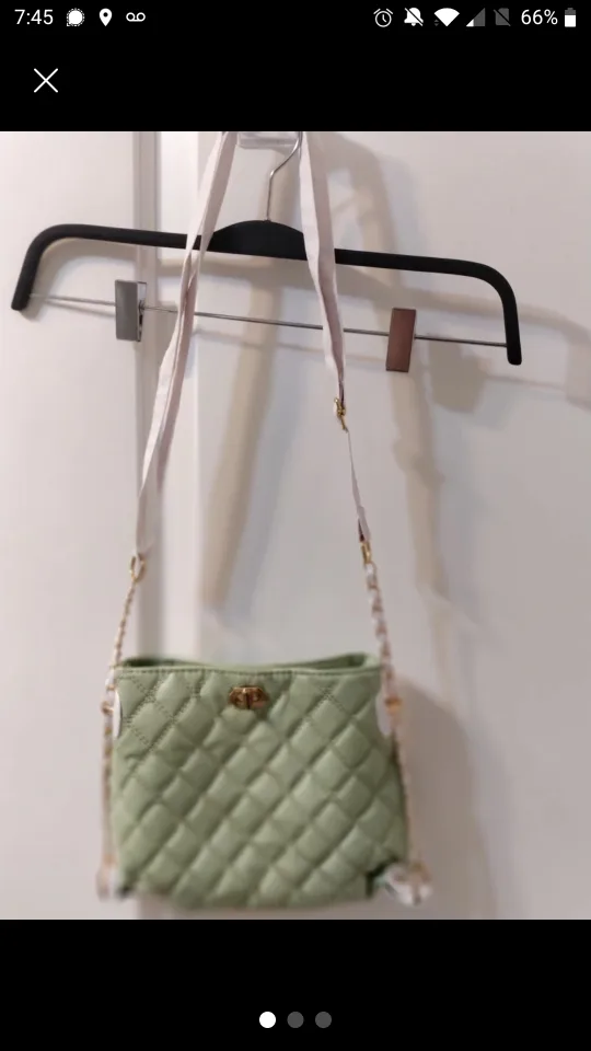 Quilted Crossbody Bag - Light Green thumbnail