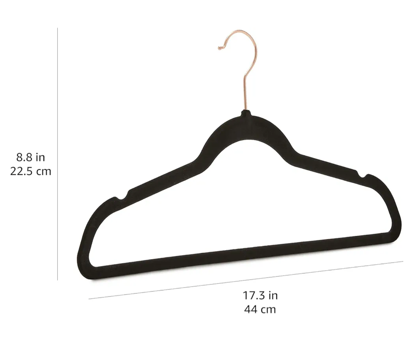 50count Slim Profile Rose Gold + Black Velvet Hangers - photo 3