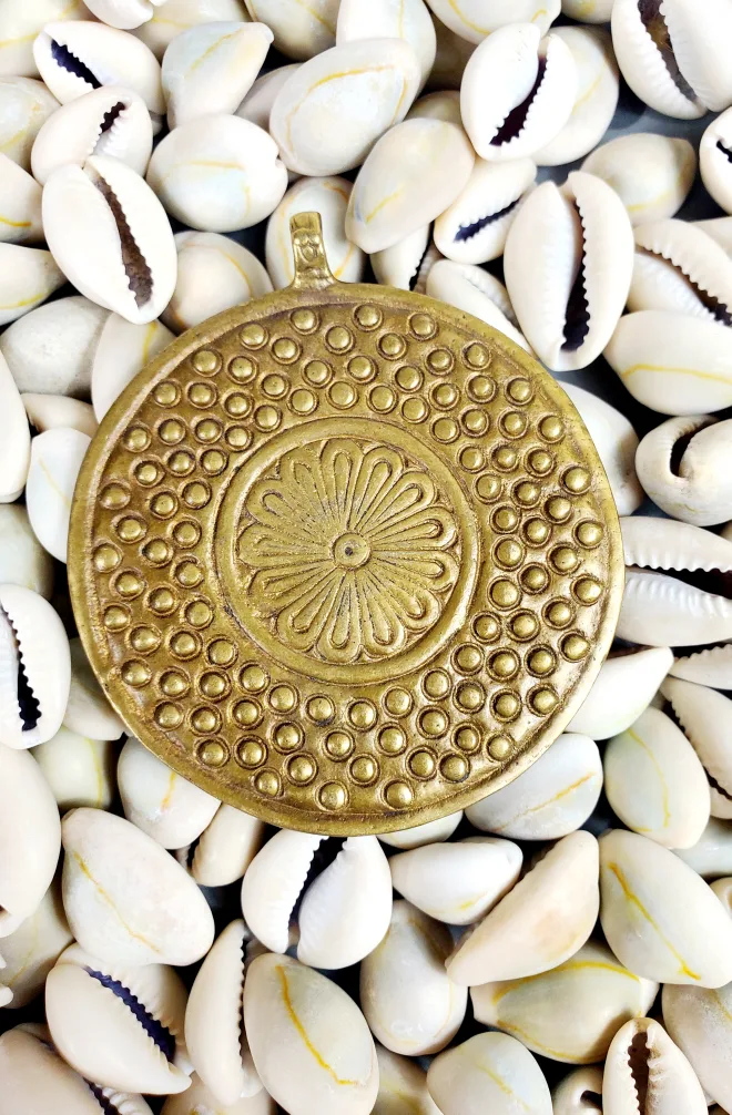 African Adinkra Brass Pendant Jewelry (Mako) image indicator(2)