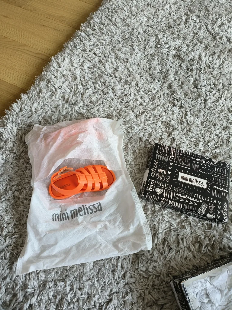 Mini Melissa Flox Neon Orange Sandals - Size 8 image indicator(3)