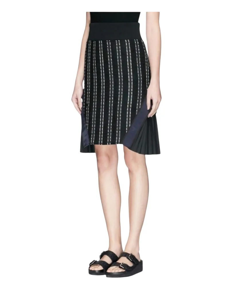 Japanese Brand Sacai Luck Side Pleated Tweed Skirt Size M/L image indicator(3)