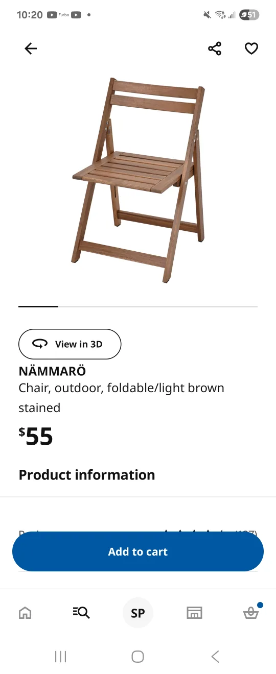 IKEA Lindved side table + IKEA Nammaro wooden folding chair 🥕 image indicator(4)