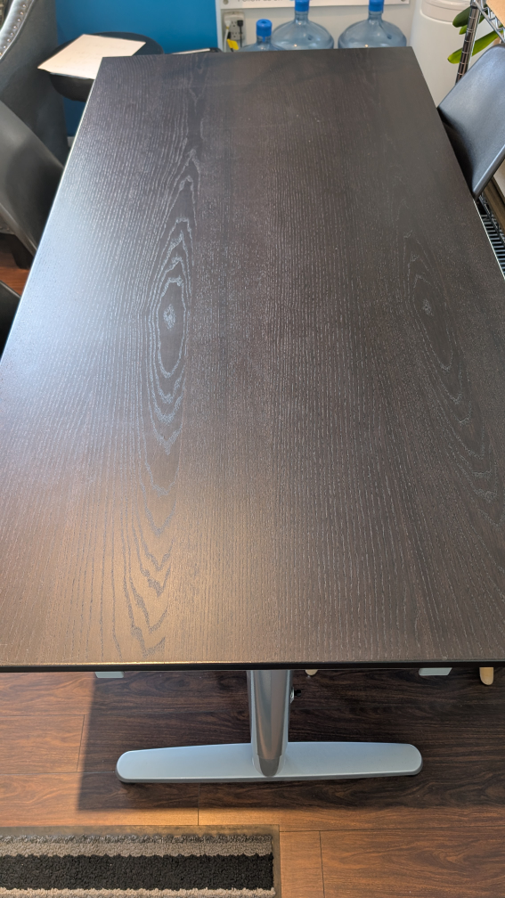 Black Seat Chair with Wooden Legs & Table (Espresso) - photo 2