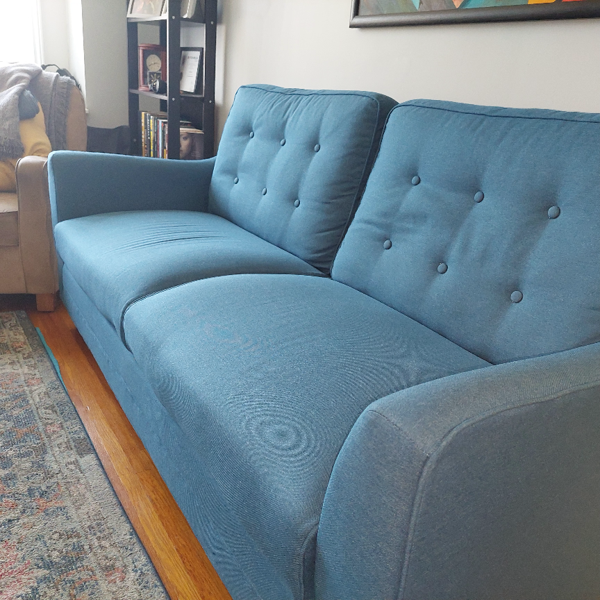 Blue Three Seater Sofa - photo 2