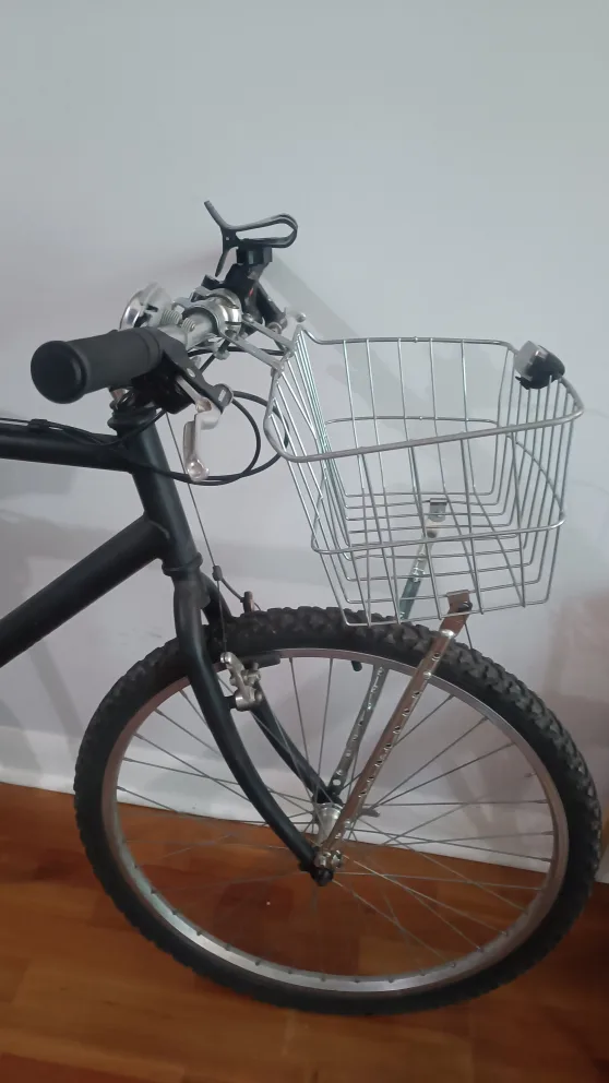 Black Mountain Bike with Basket and Seat Cover image indicator(2)