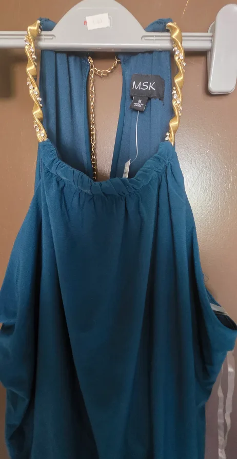 MSK Teal Halter Dress thumbnail