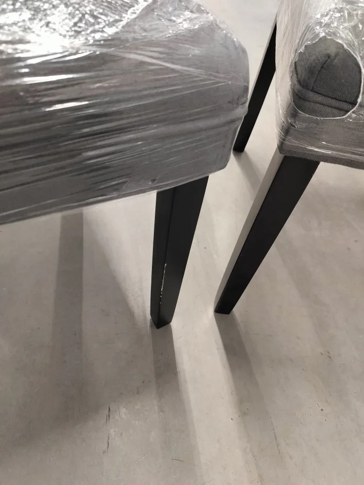 Set of 2 Grey Upholstered Dining Chairs image indicator(4)