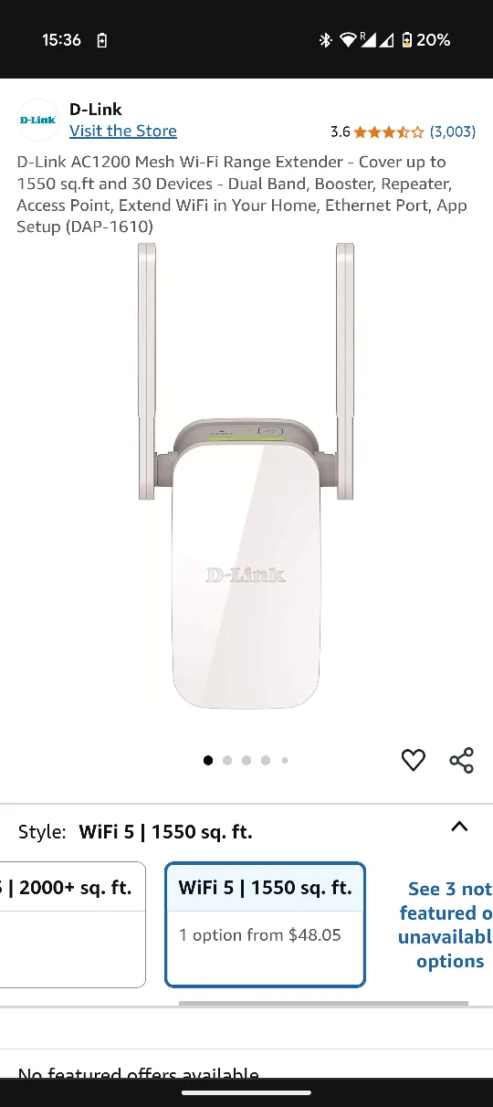 D-Link AC1200 Mesh Wi-Fi Range Extender (DAP 1610) image indicator(8)