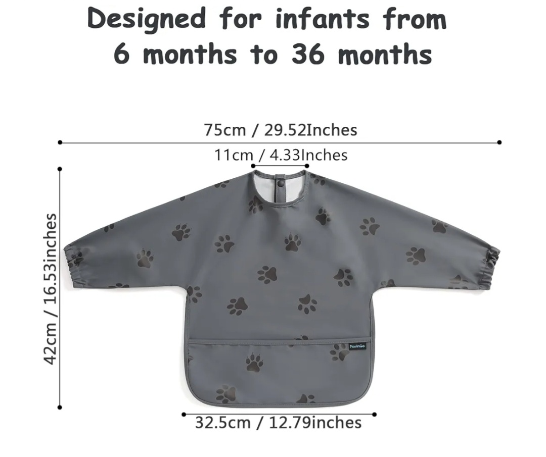 PawinGo Baby Bib with Sleeves, 6-36 Months - photo 4